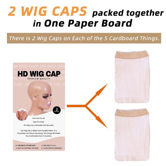 2 HD Wig Cap for Lace Front Wig Stocking Stretchy Wig Caps for Women - Picture 5 of 6